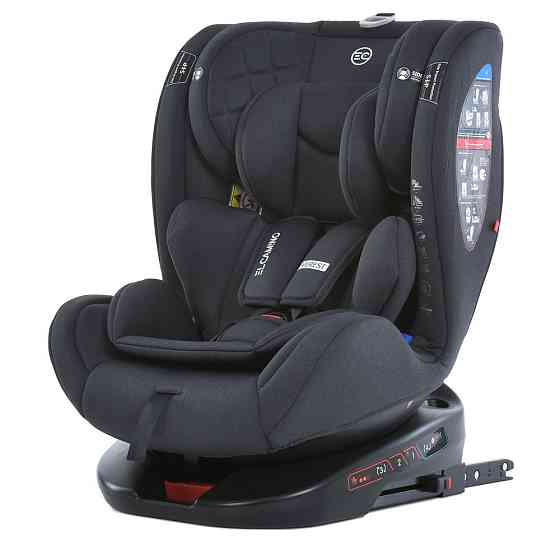 Автокрісло дитяче El Camino EVEREST Dark Gray 0-36кг 5-точкові ремені безпеки ISOFIX 360º Темно-сіре (ME 1114) Чернігів