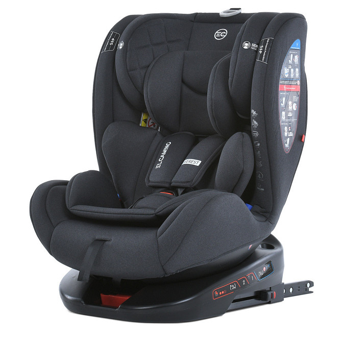 Автокрісло дитяче El Camino EVEREST Dark Gray 0-36кг 5-точкові ремені безпеки ISOFIX 360º Темно-сіре (ME 1114) Чернігів - фото 1