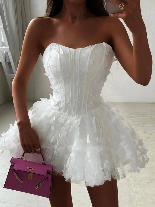 Жіноча романтична приваблива мініплаття костюмна + фатин метелика (на підкладці) Білий, 44/46 Одеса - фото 4