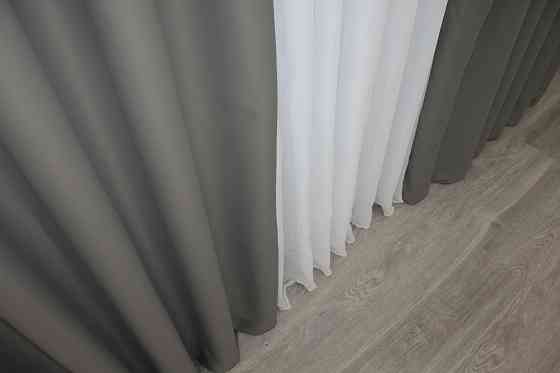 Комплект готових штор VR-Textil Блекаут Midnight № 1228ш Сірий 150х290 см 2 шт (33-0064) Київ