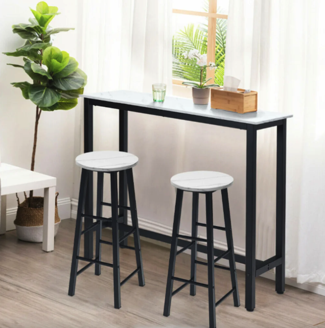 Комплект стільців Costway Eugad з підставкою для ніг Київ - фото 3