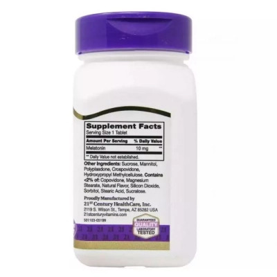 Амінокислота 21st Century Мелатонін, 10 мг, вишневий смак, Melatonin, 120 таблеток (CEN-27503) Вінниця - фото 2