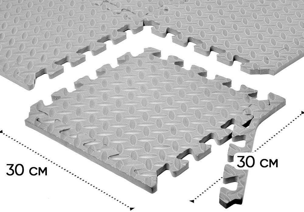 Татамі мат EasyFit 8 шт (30х30х1 см) хвіст ластівки сірий Коломия - фото 6