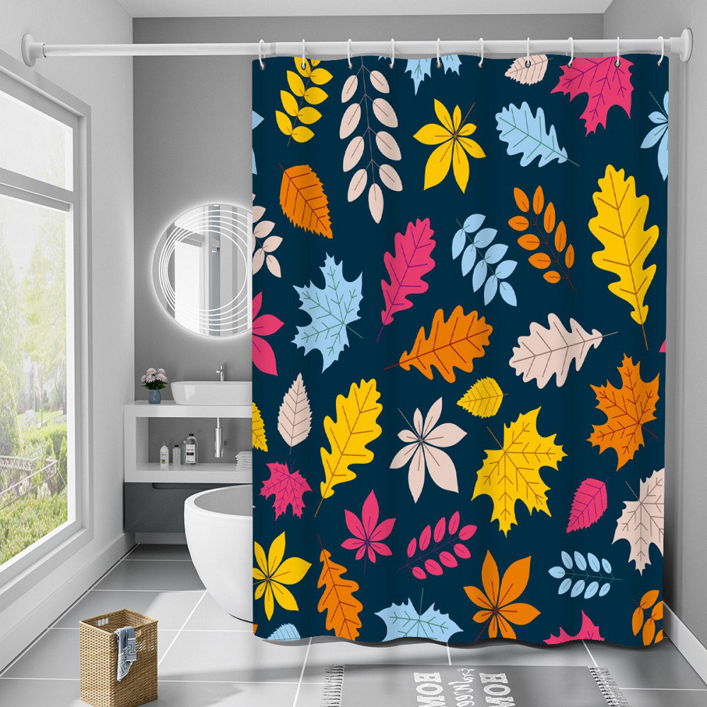 Шторка для ванны из полиэстера водонепроницаемая Bathlux 180x180 см с кольцами, занавеска для ванной комнаты Каменец-Подольский - изображение 1