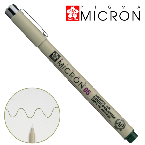 Линер PIGMA MICRON (0.5) 0,45мм Темно-зеленый Sakura Киев
