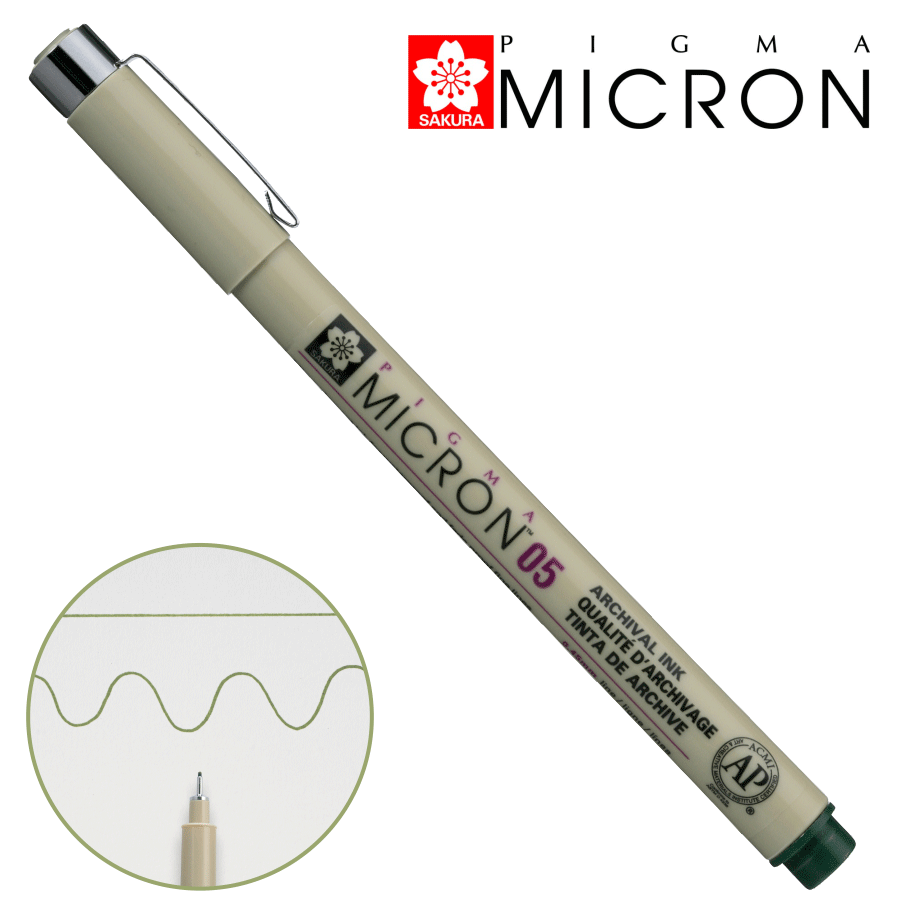 Линер PIGMA MICRON (0.5) 0,45мм Темно-зеленый Sakura Киев - изображение 1