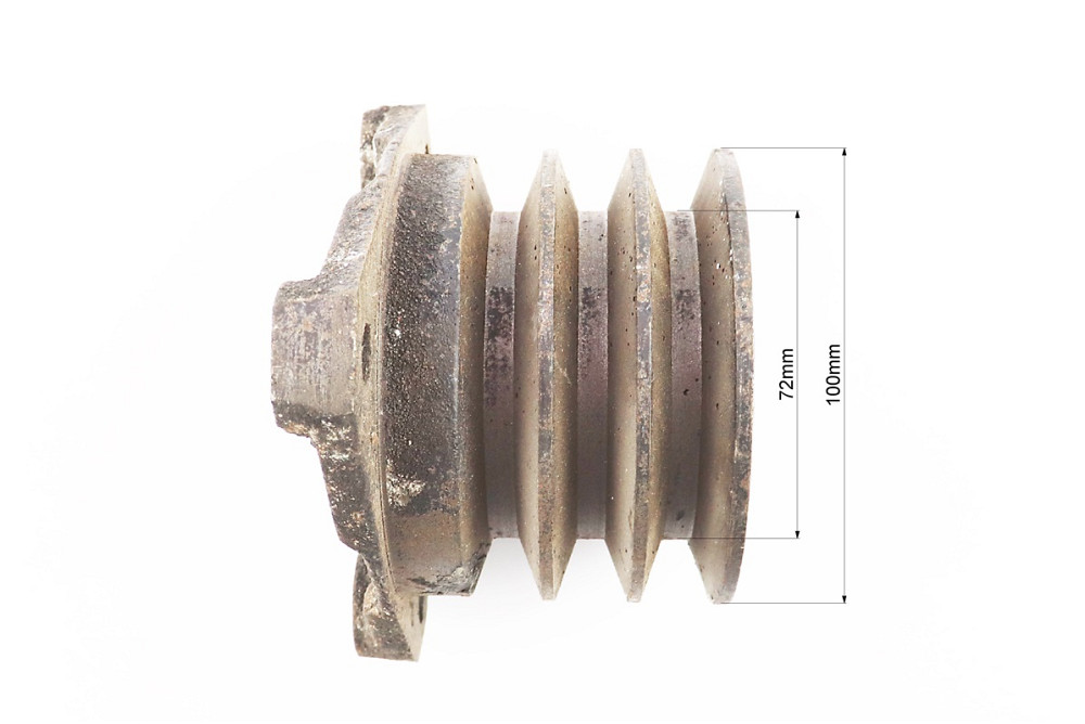 Шків 3-х пазний D-100mm (три пази під ремінь SPB) Lотв.-107mm (можливий незначний дефект фарбування, лиття) Київ - фото 3