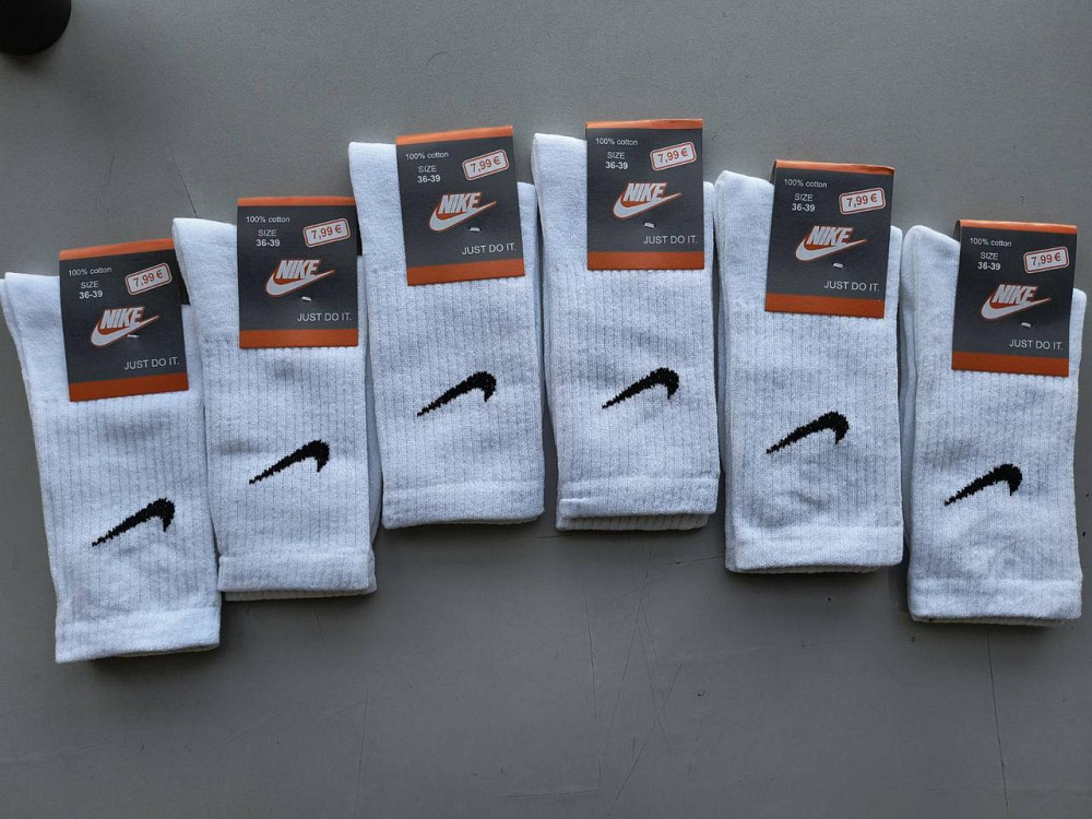 Набор женских высоких белых носков. Хлопок. 12 штук в уп. Nike socks 36-39 Киев - изображение 3