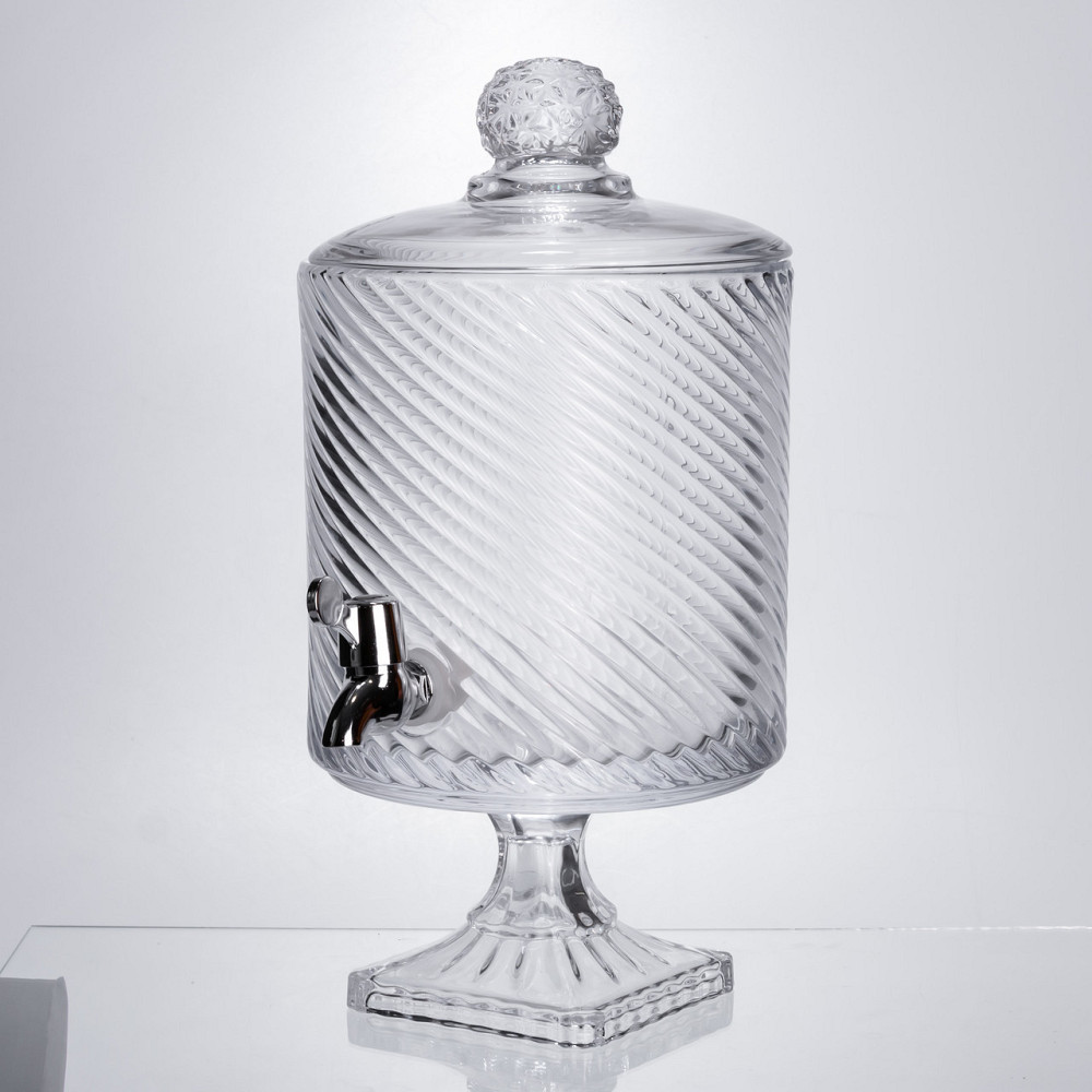 Стеклянная лимонадница с краном и подставкой, 4.5 л Киев - изображение 2