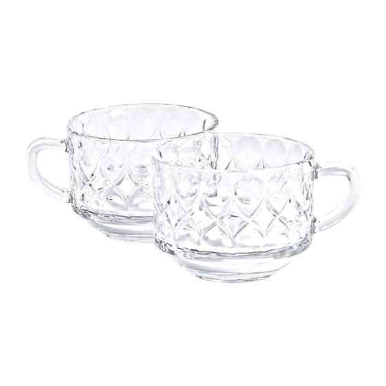 Yiwu Набір прозорих чашок 6 шт 270 мл скляних для чаю, для кави HP-YH-11 Київ