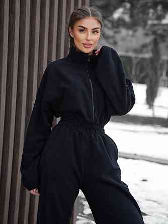 Женский теплый повседневный комбинезон из флиса Темно-синий, 48/50 Одесса