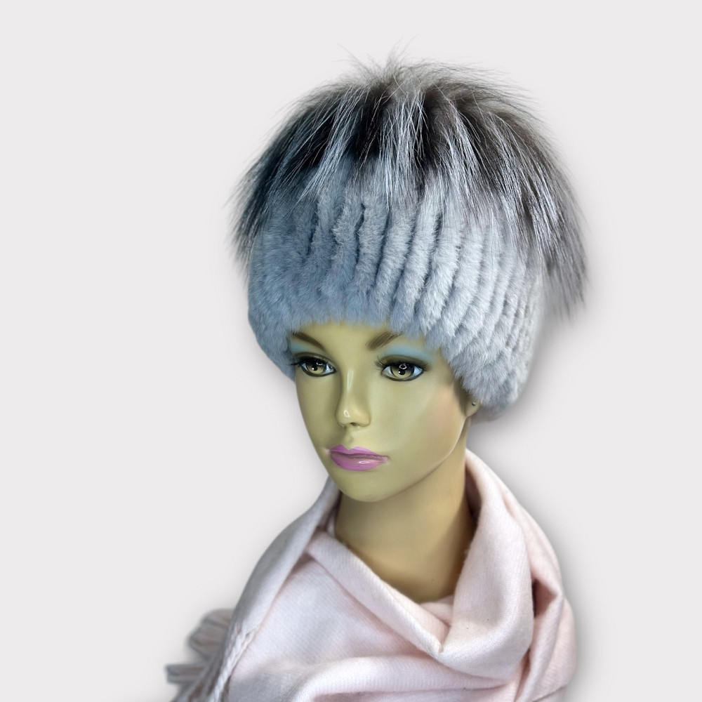 Шапка женская меховая кубанка Мерлин Серый Харьков - изображение 1