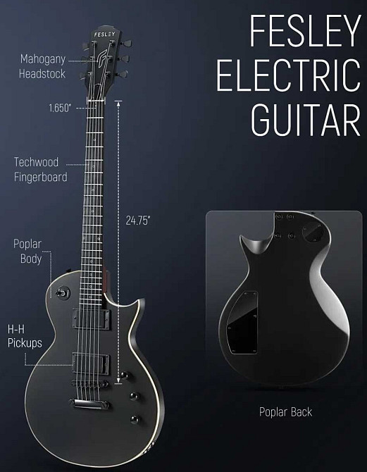 Електрогітара Fesley FLP350 BK (комплект) Харків - фото 5