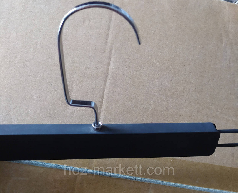 Плічка вішалки (тремпеля) брючні Оксамит з прищіпками чорні 35 см 5 шт в уп Харків - фото 5