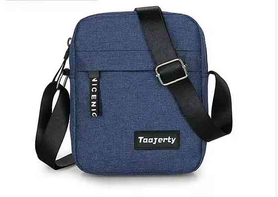Маленькая сумка через плечо 2 кармана 18 на 14 см синий Киев