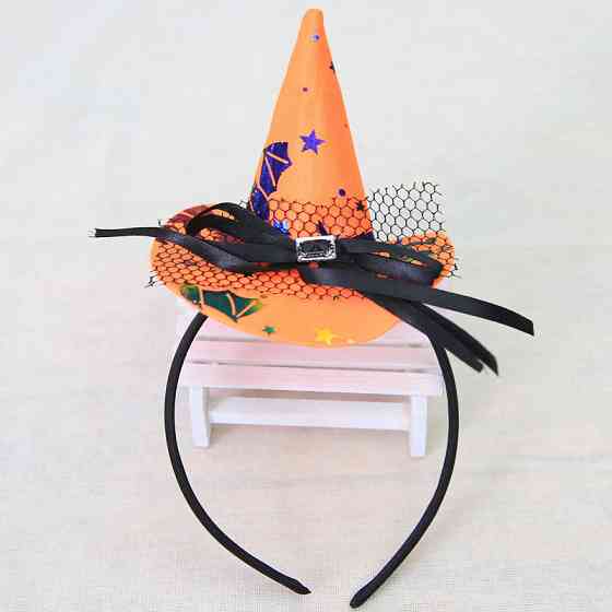Обруч на Хэллоуин Шляпа ведьмы one size оранжево-черный Киев