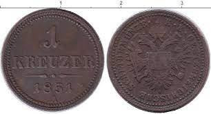 Австрія 1 крейцер, 1851год, Австро-Угорська імперія. (Г) Полтава - фото 1