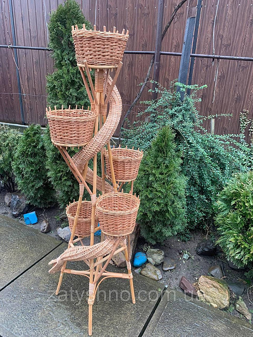 Підставка для квітів плетена на 5 вазонів Київ - фото 6