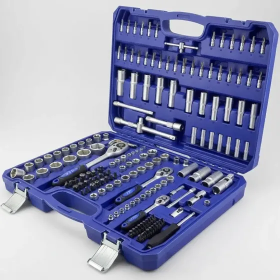 Набор инструментов UKC 172 предмета в кейсе, торцевые головки, трещотки, биты, автоинструмент Одесса