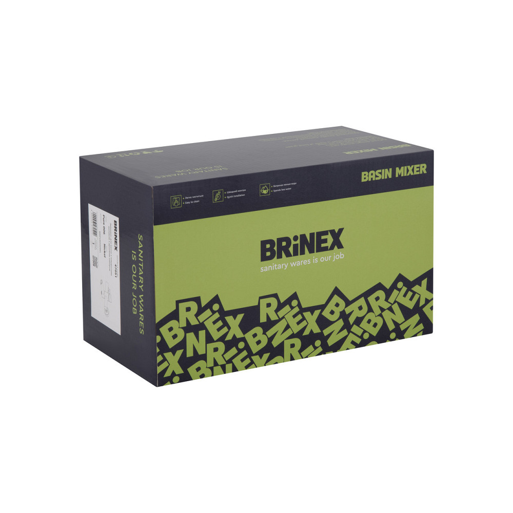 Змішувач для ванни Brinex Pure 006 з поворотним виливом (з душовим гарнітуром) Nickel BRIPUR006NKL Київ - фото 7