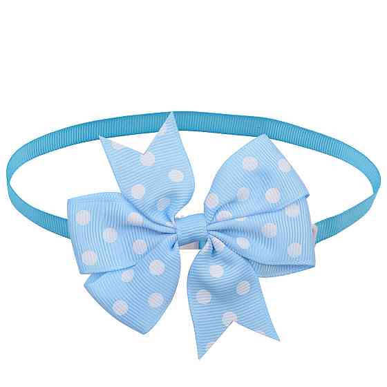 Бантик на шею для собак и котов в горошек one size голубо-белый Киев