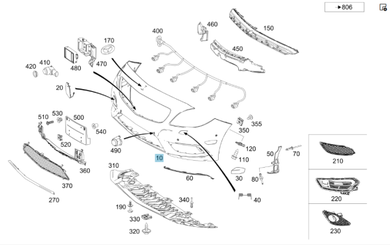 Mercedes-Benz  A1178800040 Бампер передній у зборі з решіткою радіатора без електроніки CLA Shooting Brake X117 CLA C117 Одеса