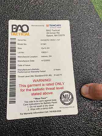 Плитоноска с плитами 4 класса Condor Outdoor Products Бронежилет (Оливковый) Винница