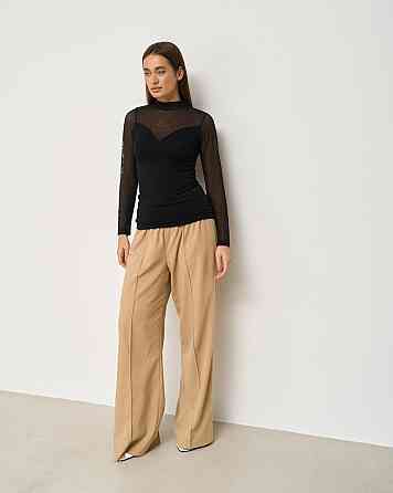 Жіноча кофточка з прозорими рукавами та декольте - Ozkan 26824 L Київ