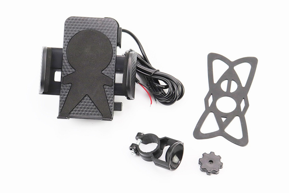 Тримач телефону на кермо + USB зарядка (мін. ширина телефону 45мм, макс. ширина 110мм) Киев - изображение 1