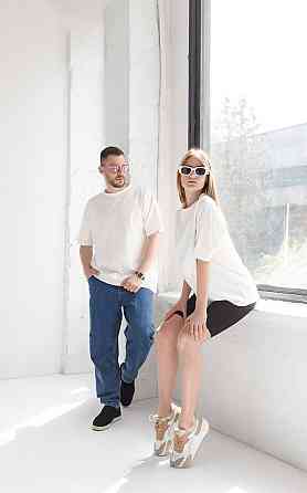 Футболка базовая мужская оверсайз Белый M/L Харьков