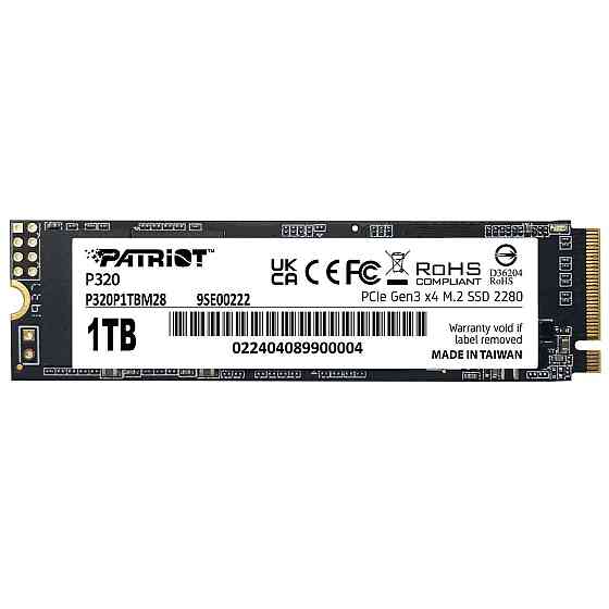 Накопичувач SSD 1TB Patriot P320 M.2 2280 PCIe 3.0 x4 NVMe TLC (P320P1TBM28) M.2 2280 Харків