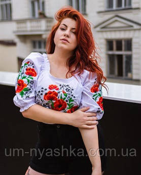 Блузка з вишивкою вишиванка "Сучасна" для жінок пишних форм 56-58 Кривий Ріг - фото 1