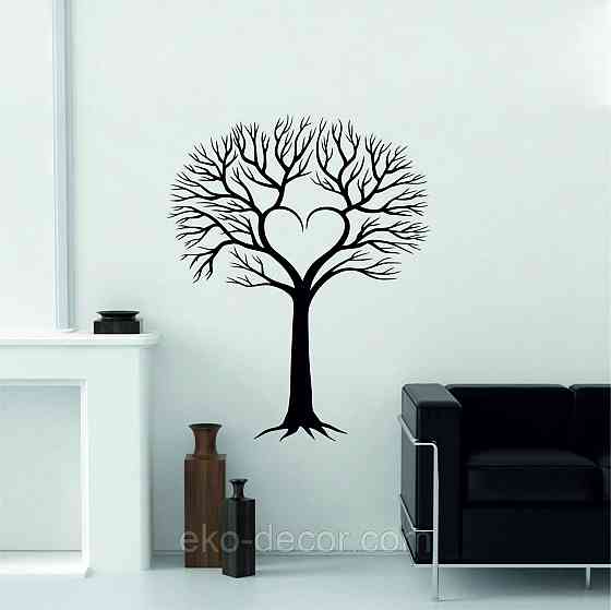 Декоративне настінне Панно «Дерево», Декор на стіну 90*72 см, Чорний Київ