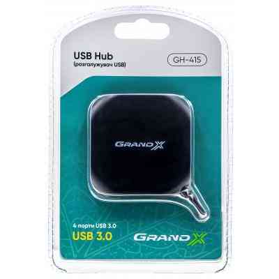 Концентратор Grand-X Travel 4 х USB3.0 (GH-415) Вінниця