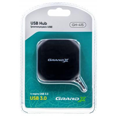 Концентратор Grand-X Travel 4 х USB3.0 (GH-415) Вінниця - фото 2