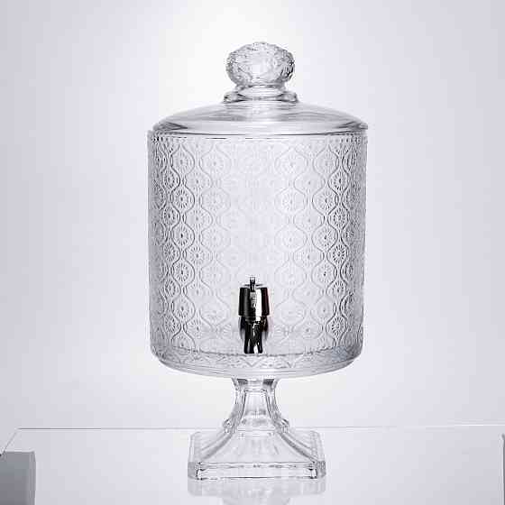 Лимонадниця з краном на підставці скляна 4.5 л лимонадник 39 см прозорий HP-19-3045-7 Київ