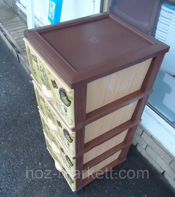Комод пластиковий тумбочка на 4 ящики Пізанська вежа Elif Туреччина Харків - фото 6