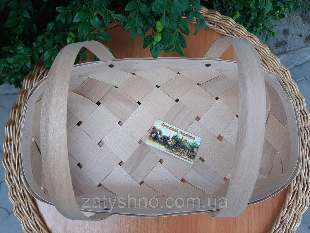 Корзина из шпона плетеная  с ручками Киев - изображение 4