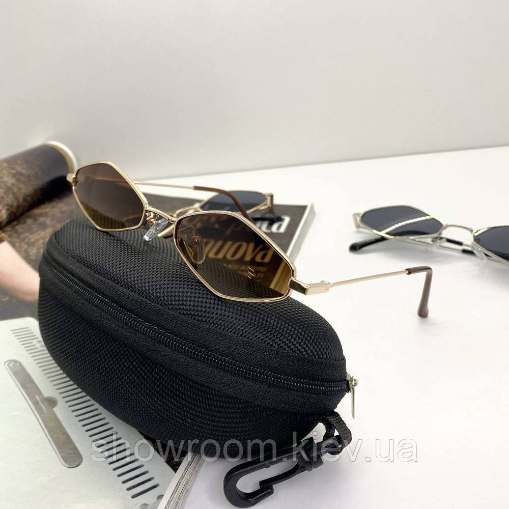 Жіночі модні сонцезахисні окуляри Elegance (002) brown Київ - фото 1