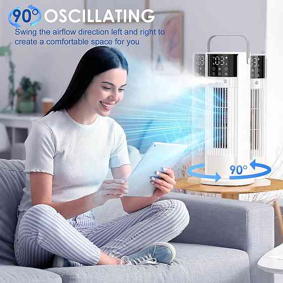 Портативный кондиционер FIAHNG LY-ES-TS-01 белый 700 мл вентилятор-охладитель с пультом 90° качание 4 режима Киев