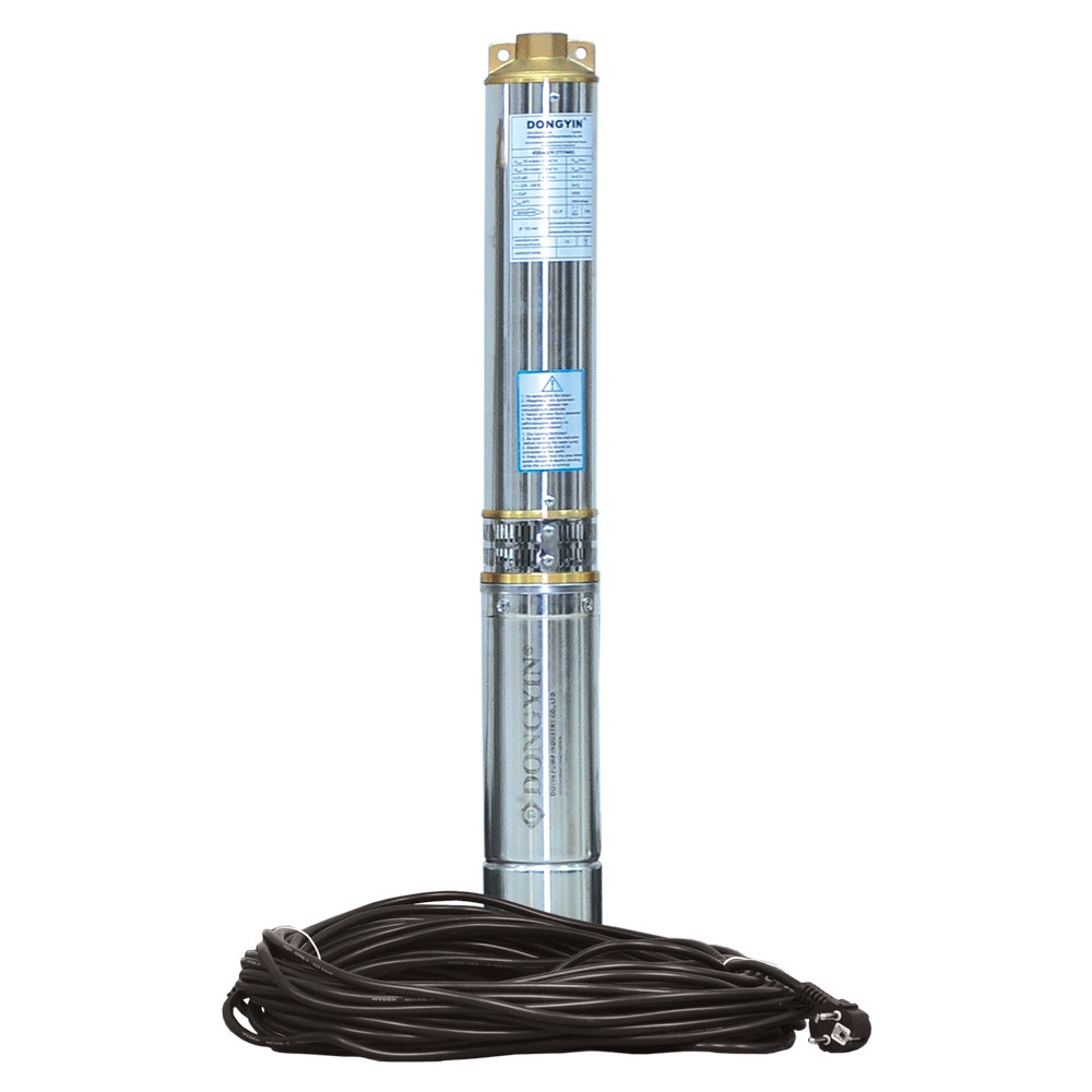 Dongyin Насос центробежный скважинный 0.75кВт H 58(38)м Q 140(100)л/мин Ø102мм (кабель 30м) DON Коломия - фото 1