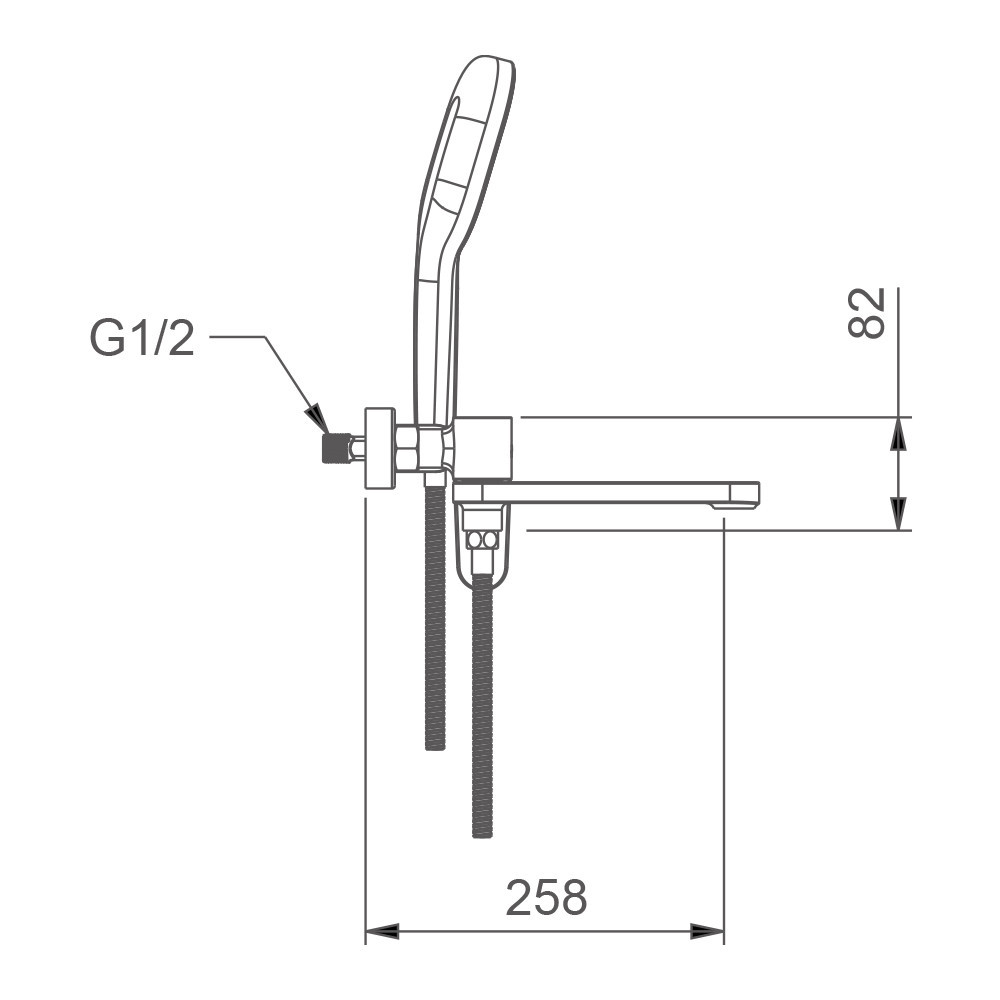 Змішувач для ванни GAPPO G3210-9 з душовим гарнітуром, графіт Київ - фото 5