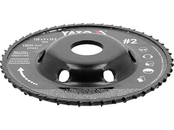 Диск-фреза випуклий до КШМ YATO по дереву, шпаклівці, гіпсу; Ø=120/22.2 мм, t= 16/6мм шорстк №2 [10] Одесса