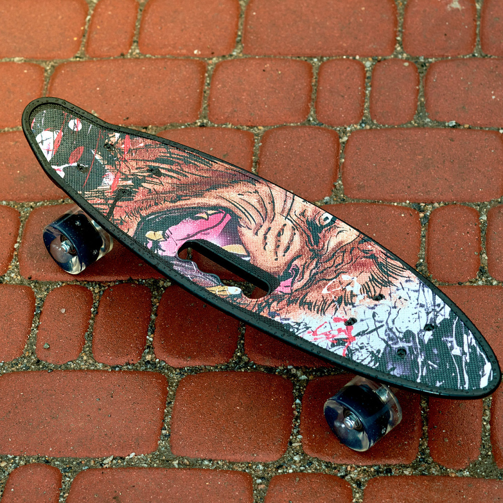 Скейт Пенни борд Skate со светящимися колесами ,алюминиевая подвеска не скользящая поверхность Черный Каменец-Подольский - изображение 1