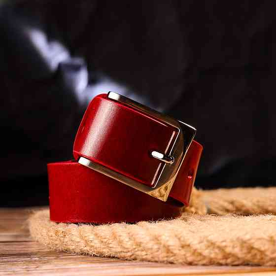 Стильний жіночий ремінь під джинси з натуральної шкіри Grande Pelle 21454 Червоний Київ