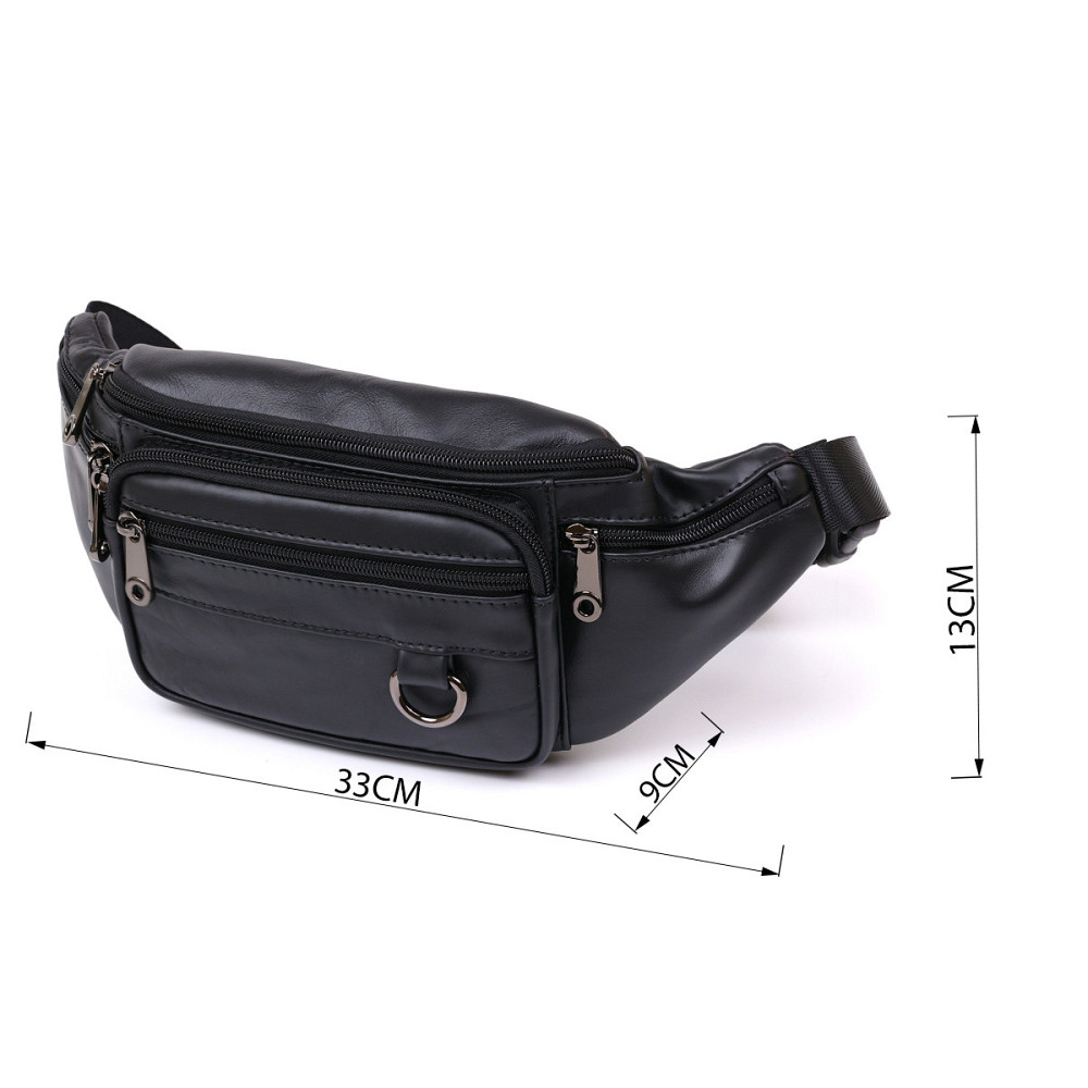 Мужская кожаная сумка на пояс Черный (Vintage) Киев - изображение 6