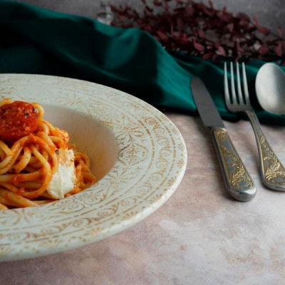 Тарелка By Bone серія "Antico" для пасти з прямим бортом 25 см (AN-GT-25-CK) Винница - изображение 2