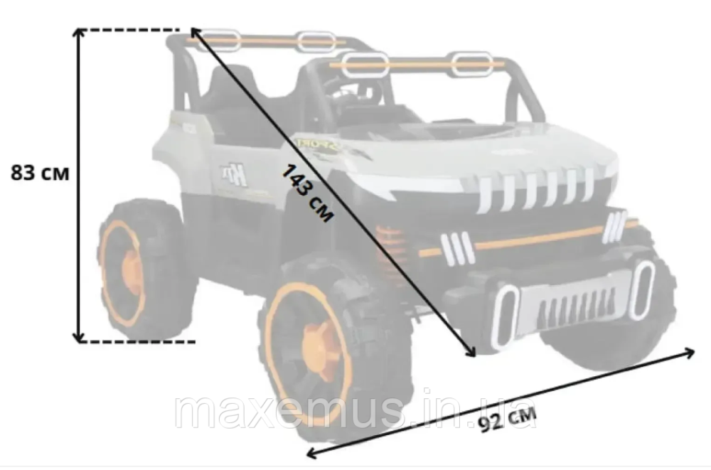 Электромобиль детский на аккумуляторе SP 8 6 8 8 Электрический автомобиль для детей на пульте управлении Серый Мостиска - изображение 20