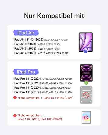 Чехол-книжка с клавиатурой для iPad Air 11-inch(M2) 2024/ iPad Air 5 2022/Air 4 2020 10.9/iPad 4-го покол. 10.9 / iPad Pro 11 2018 Днепр