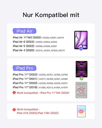 Чехол-книжка с клавиатурой для iPad Air 11-inch(M2) 2024/ iPad Air 5 2022/Air 4 2020 10.9/iPad 4-го покол. 10.9 / iPad Pro 11 2018 Днепр - изображение 4